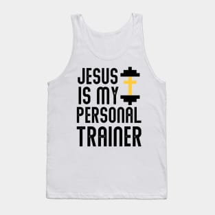 Jesus Is My Personal Trainer Funny Christian Faith Religious Bold Cute T-Shirt Tank Top